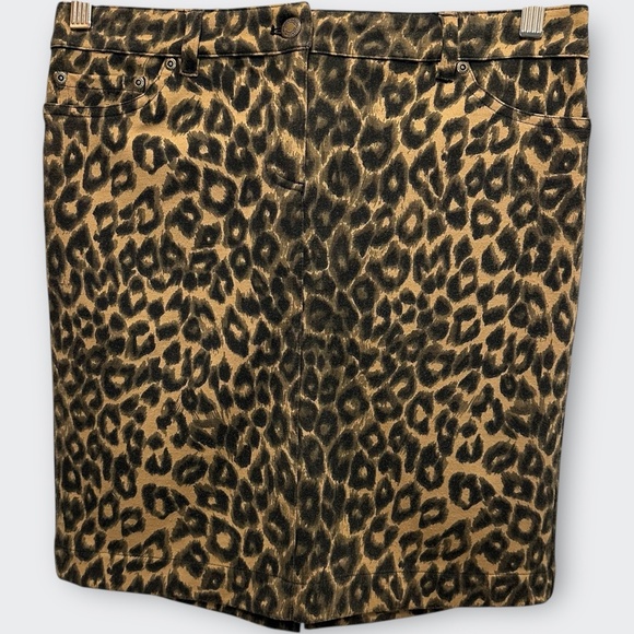 JONES NEW YORK Petite Leopard Stretch Pencil skirt 8P | streetwear grunge office - Picture 5 of 14
